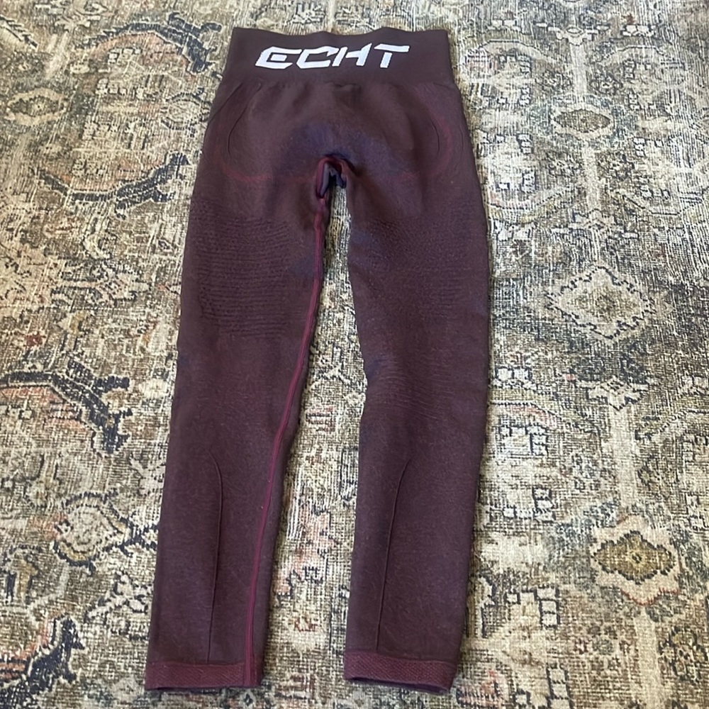 ECHT burgundy high rise seamless leggings size small activewear